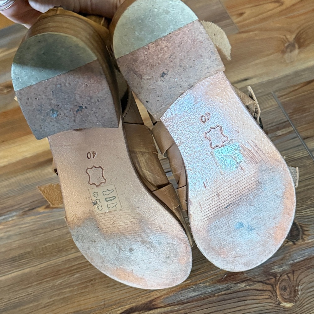 Stylish Tan Leather Sandals - Picture 4 of 4